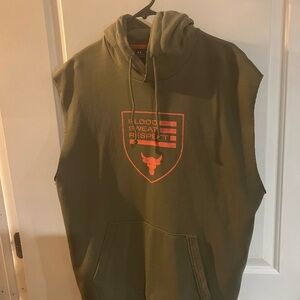 Under Armour Olive and Red Sleeveless Hoodie